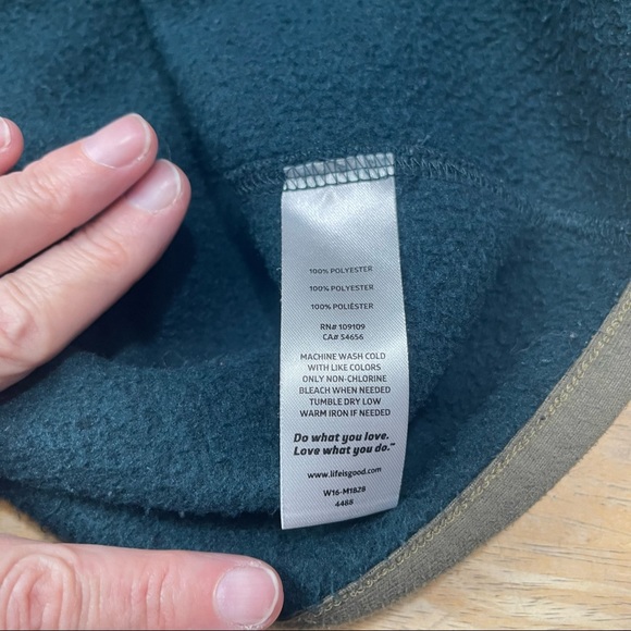 Life Is Good half zip Fleece Sweater Green L - Picture 5 of 7